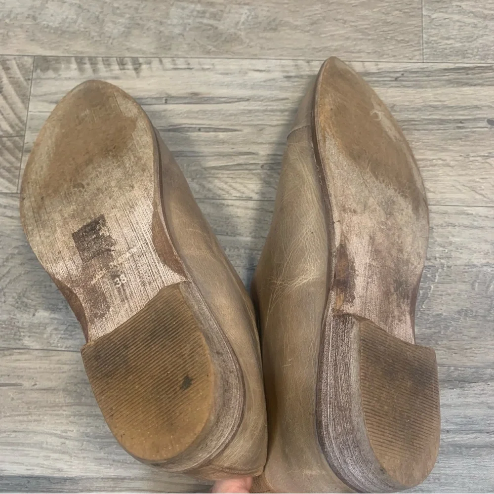 Free People Royale Distressed Leather Pointed Cut Out Flats - Picture 10 of 14